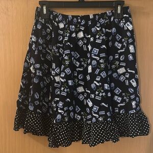 Jenny Helene Women’s Vintage Floral Polka Dot Travel Printed Miniskirt Medium